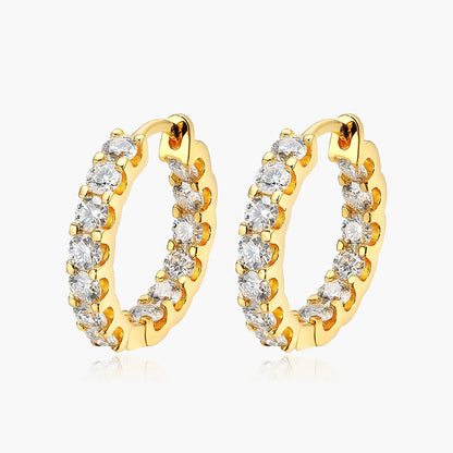 100% 925 Sterling Silver Real 2.6ct Moissanite Earring Hoops For Women Sparkling Wedding Party Luxury Fine Jewelry Gift