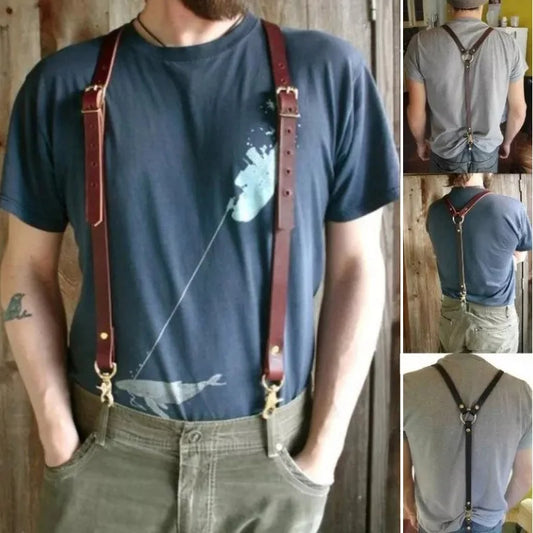 Medieval Renaissance Men Suspender Vintage Braces Gothic Punk Trousers Jeans Strap Hanger Harness Belt Cosplay Costume Accessory
