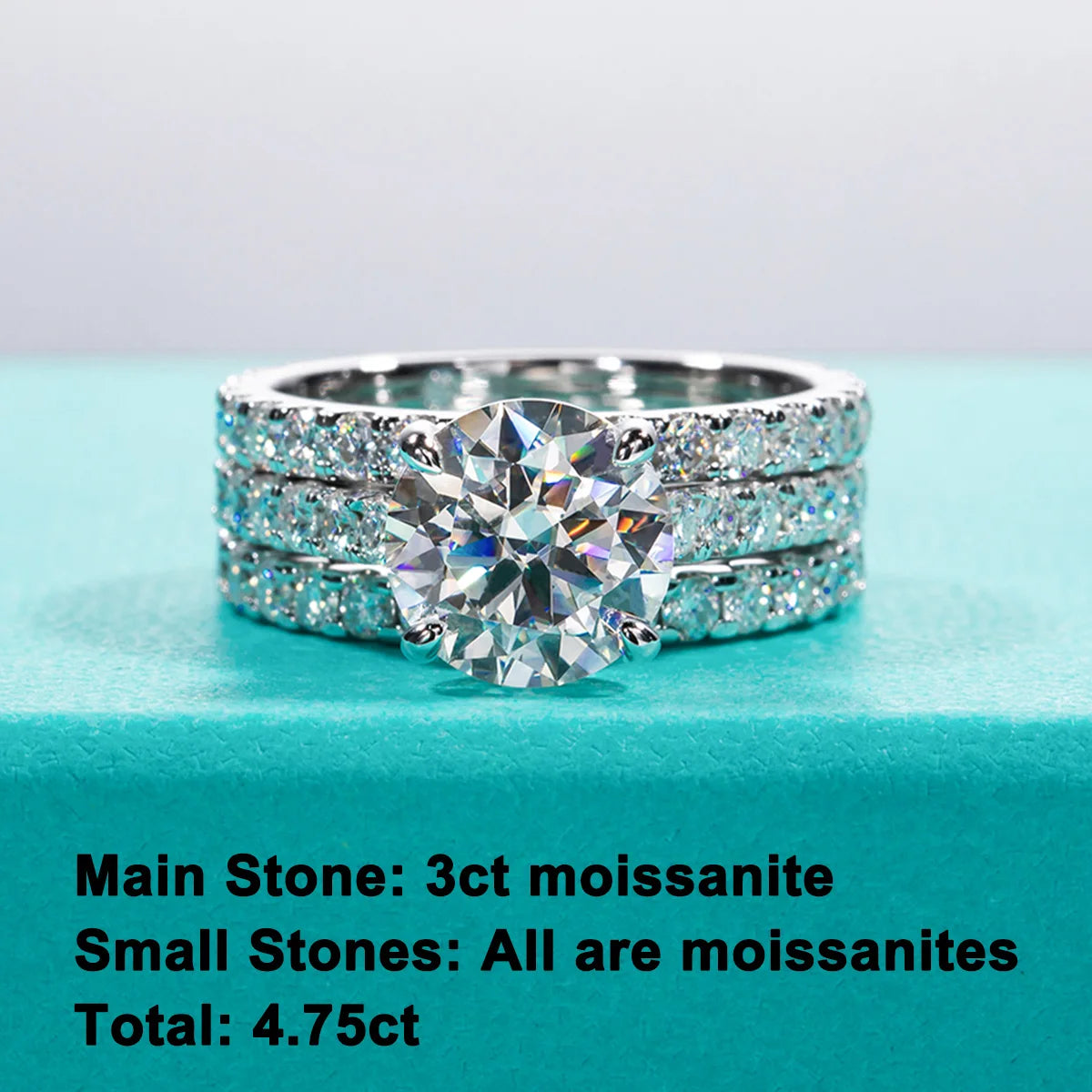 Moissanite Bridal Sets: Silver Bands for Your Love