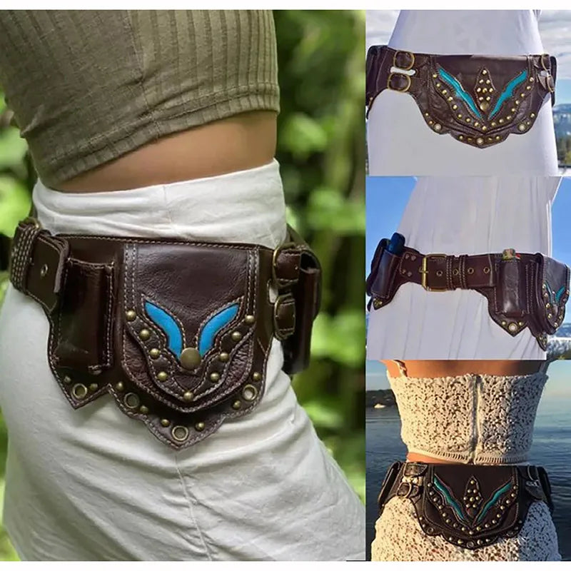 Medieval Steampunk Bohemian Adjustable Hip Belt Bag Festival Pocket Waist Pack Viking Pirate Knight Cosplay Women Accessory