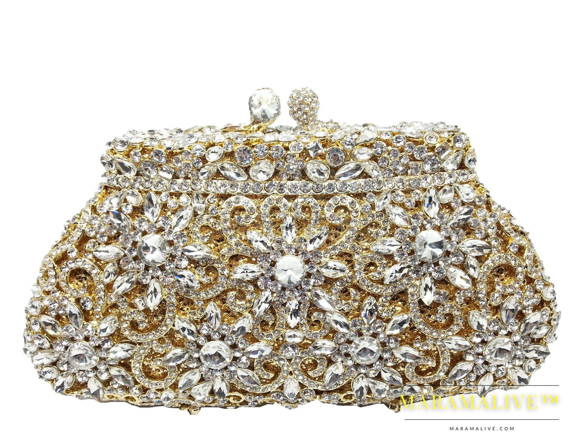 Shell-shaped Metal Diamond-studded Rhinestone Dinner Bag