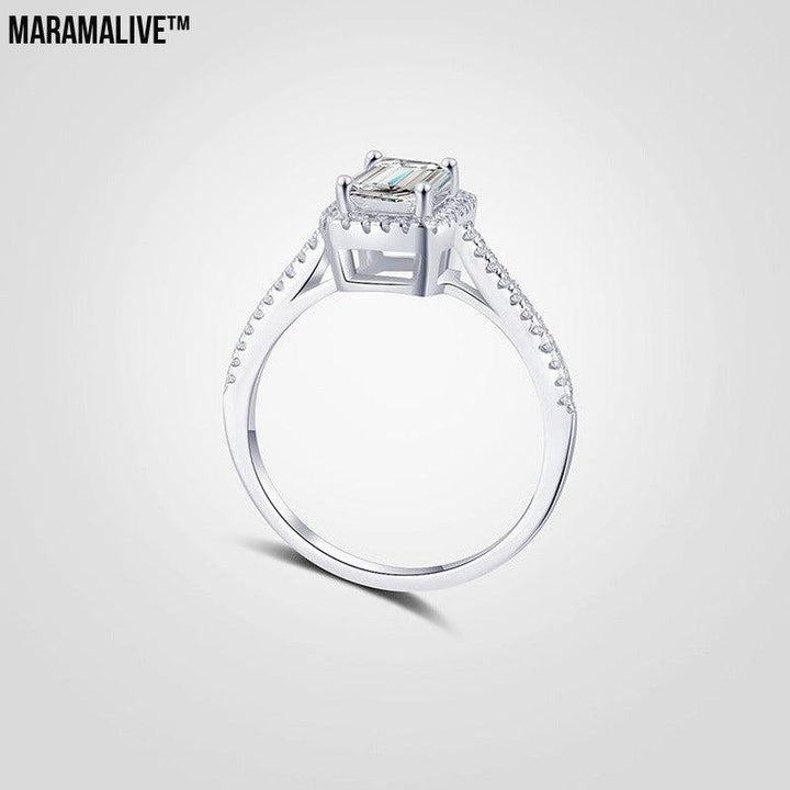 Silver Plated Platinum D Color Wedding Ring For Women