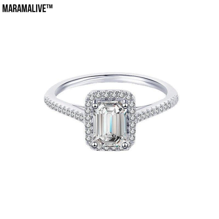 Silver Plated Platinum D Color Wedding Ring For Women