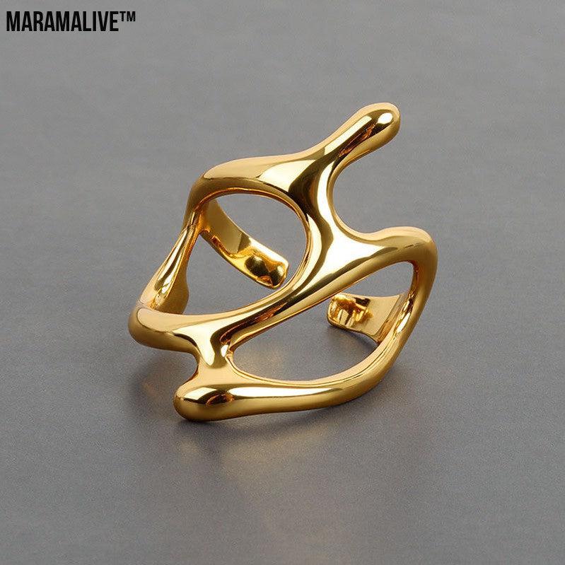 Simple And Versatile Light Luxury Punk Ring Ring