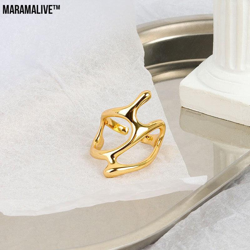 Simple And Versatile Light Luxury Punk Ring Ring