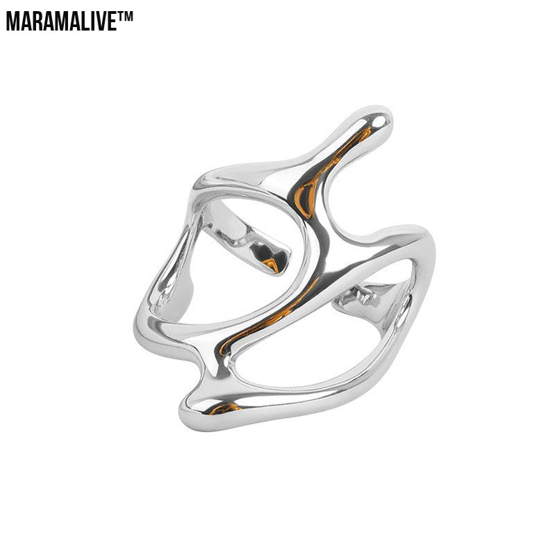 Simple And Versatile Light Luxury Punk Ring Ring