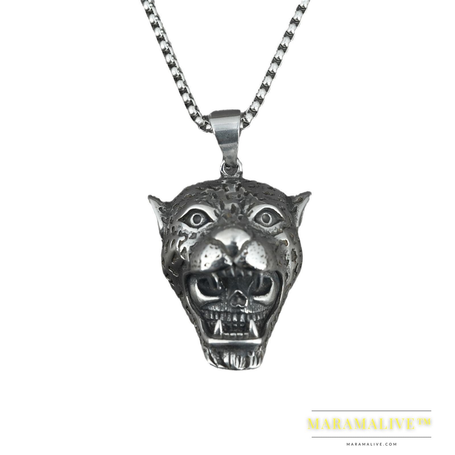 Simple Tiger Skull Lion Pendant Necklace