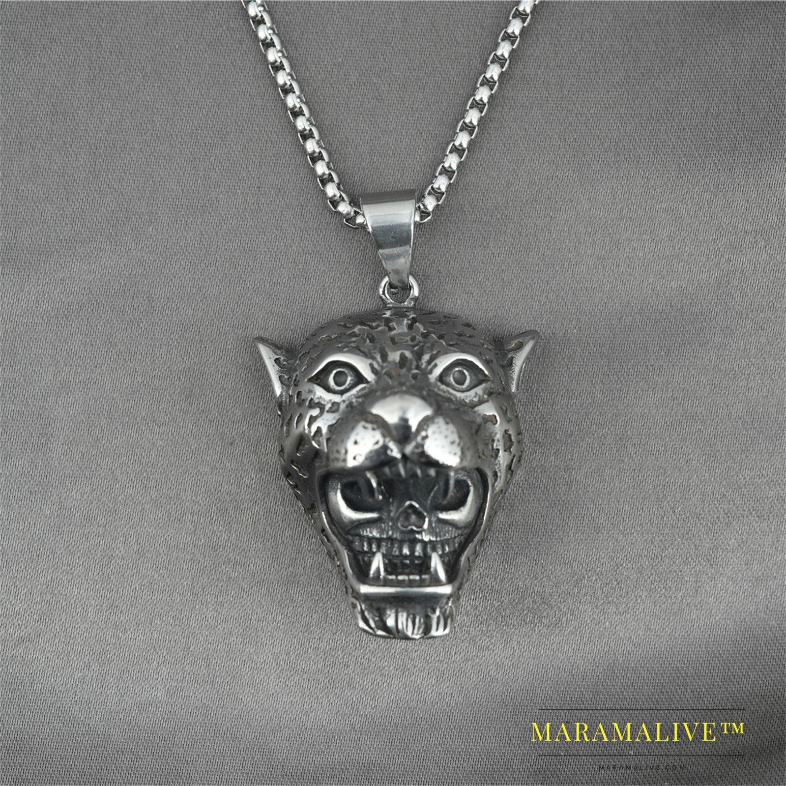 Simple Tiger Skull Lion Pendant Necklace