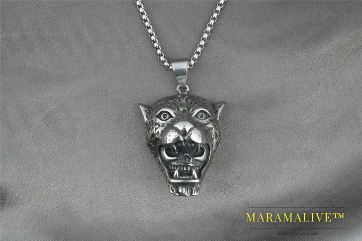 Simple Tiger Skull Lion Pendant Necklace