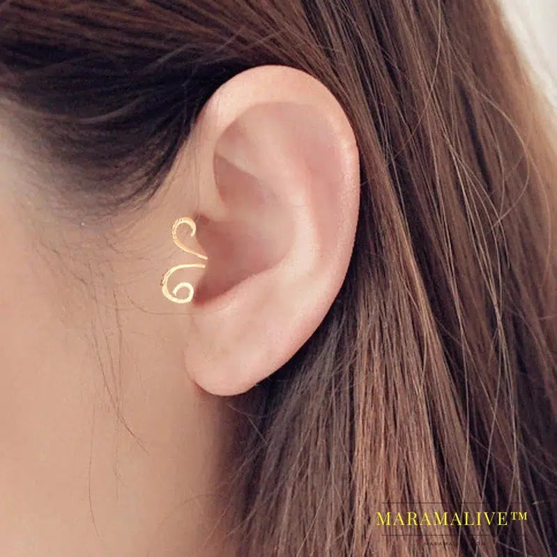 Single Unique New Alloy Branch Tragus Piercing Earring For Women Clip Earing 2024 Also Can Be Nose Ring