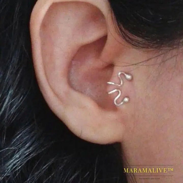 Single Unique New Alloy Branch Tragus Piercing Earring For Women Clip Earing 2024 Also Can Be Nose Ring