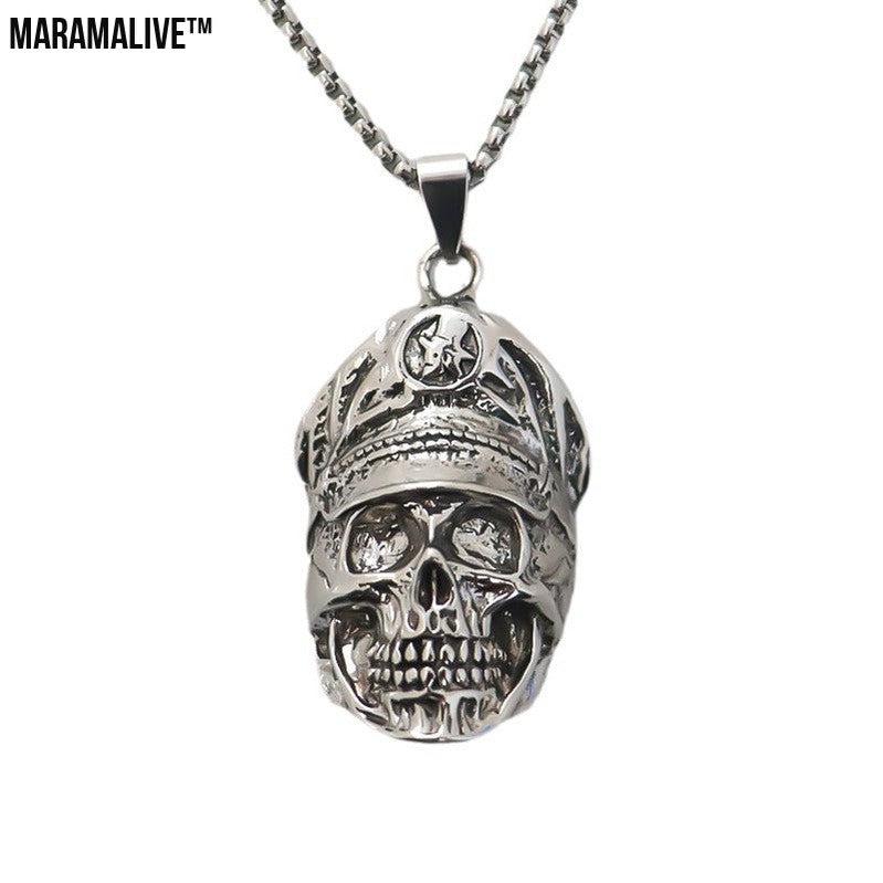 Skull Pope Pendant Men's Simple Alloy Necklace