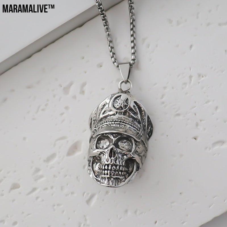 Skull Pope Pendant Men's Simple Alloy Necklace