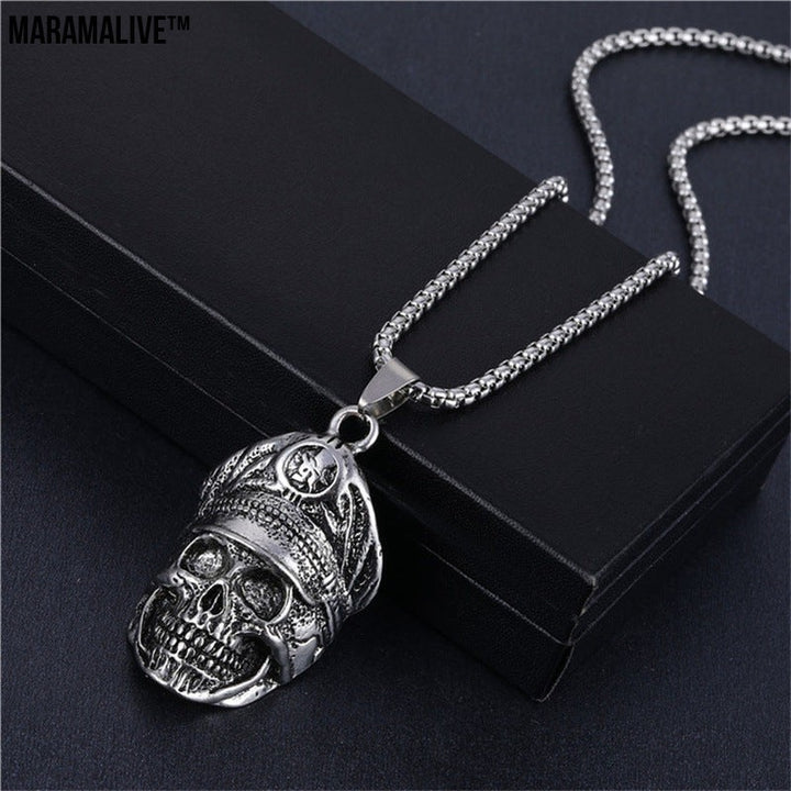 Skull Pope Pendant Men's Simple Alloy Necklace