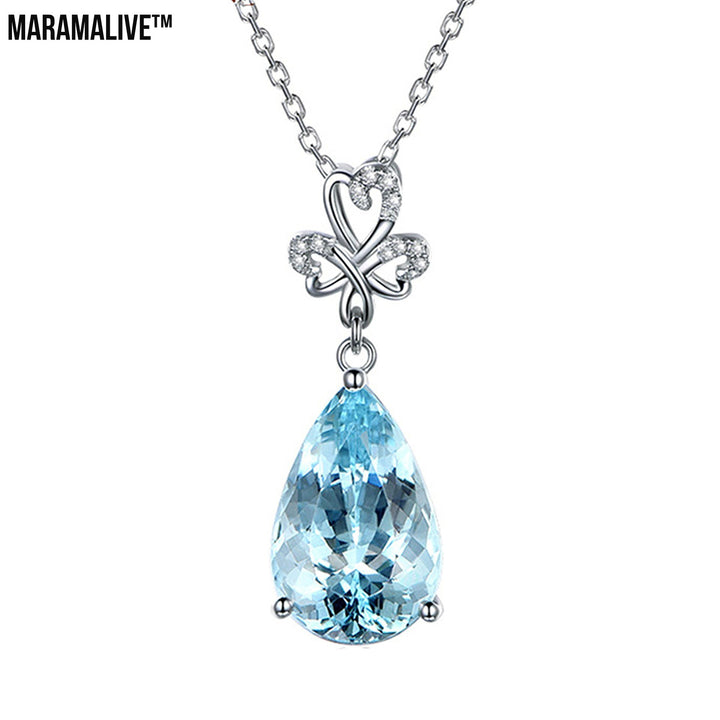 Sky Blue Topaz Crystal Necklace