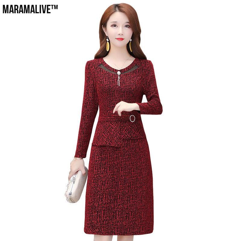 Small dress spring and autumn dress new style temperament goddess fan Jianling lady high end foreign style middle age