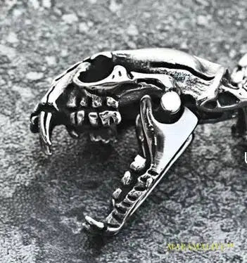 Smilodon Dinosaur Skull Necklace Goth Saber Toothed Tiger Mammoth Pendant Dino La Brea Tar Pits Gothic Jewelry