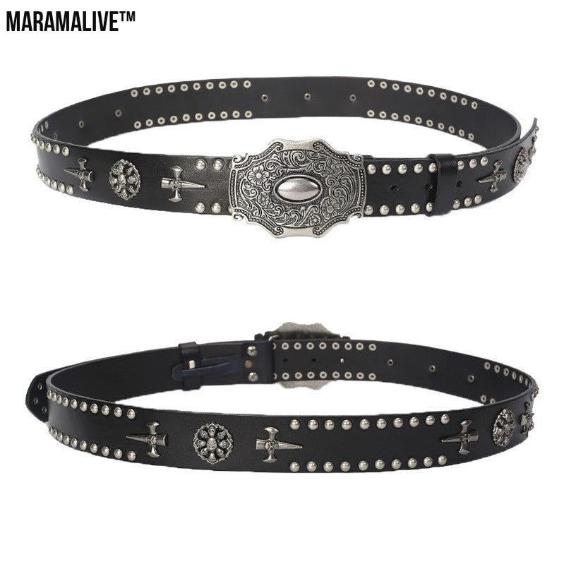 Smooth Buckle Skull Hip Hop Belt Men personality