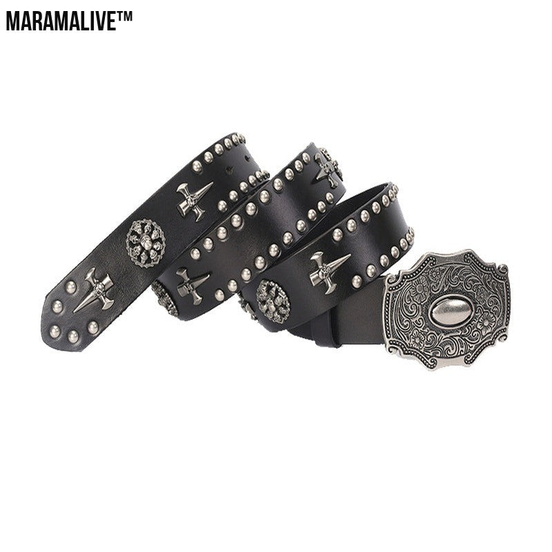 Smooth Buckle Skull Hip Hop Belt Men personality