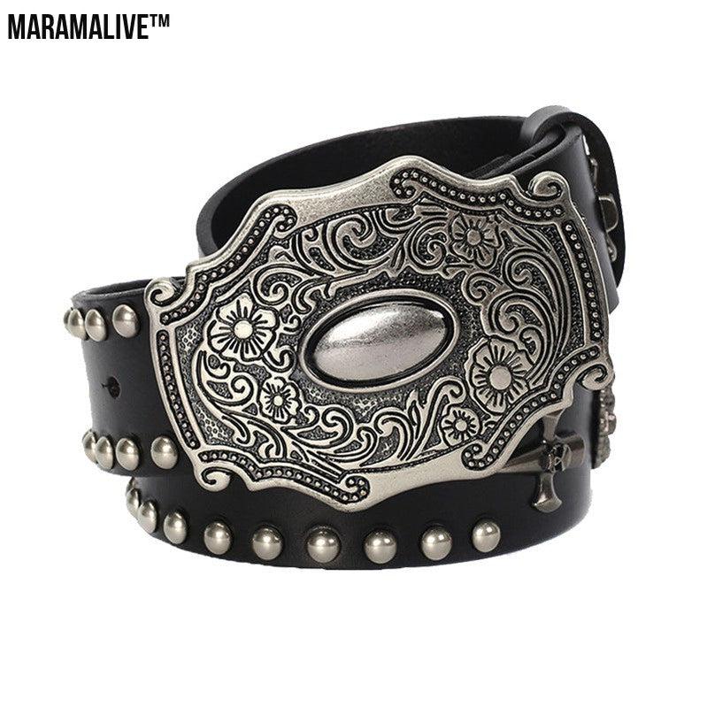 Smooth Buckle Skull Hip Hop Belt Men personality