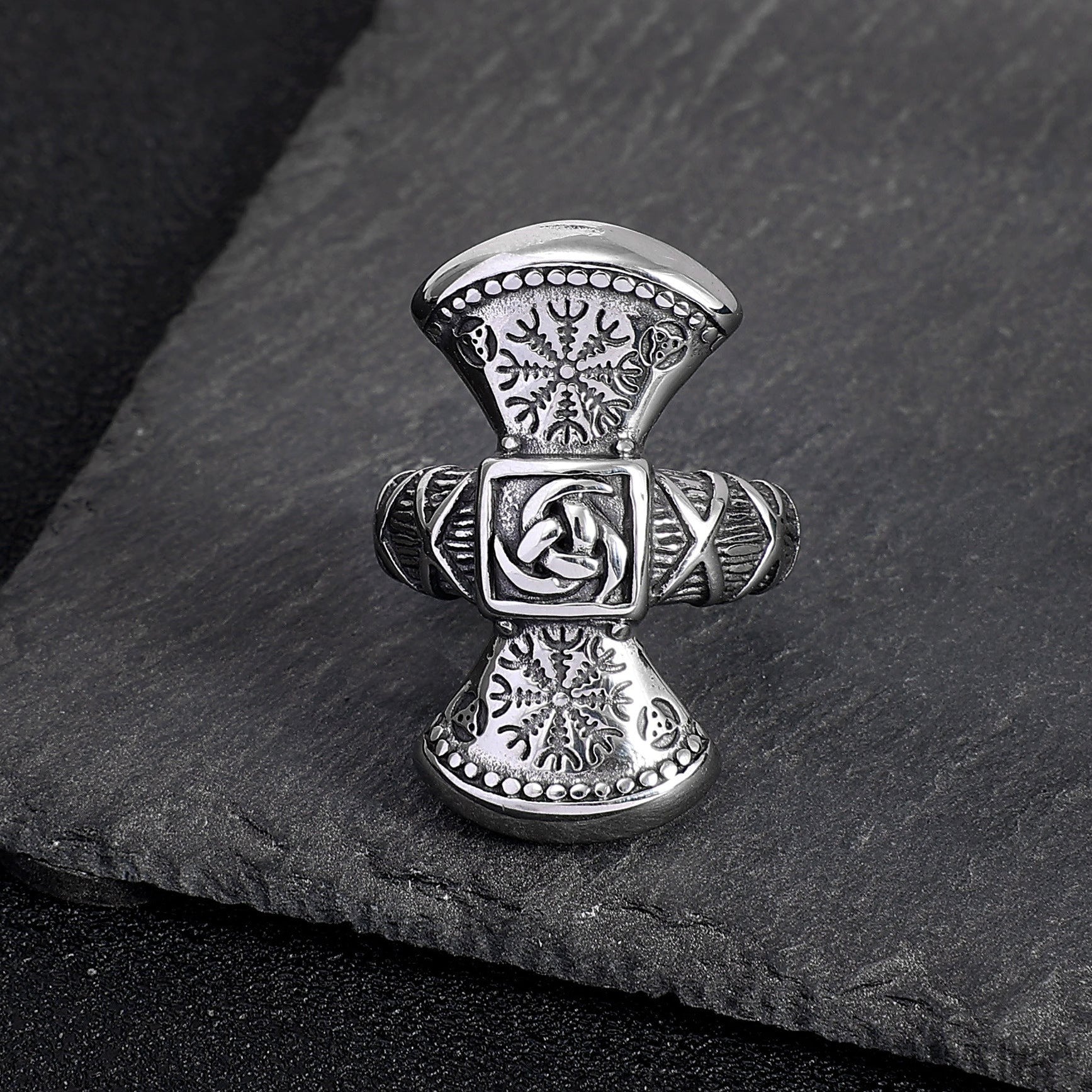 Snowflake Rune Titanium Steel Ring Punk Retro Style Accessories