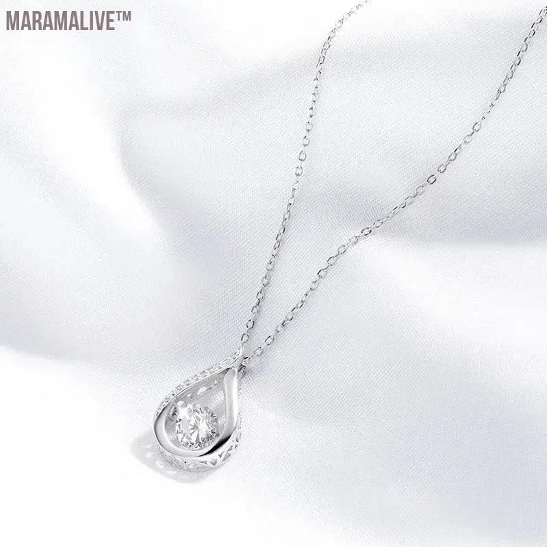 Sparkling Round Cut Moissanite Necklace Pendant - Elegant Jewelry