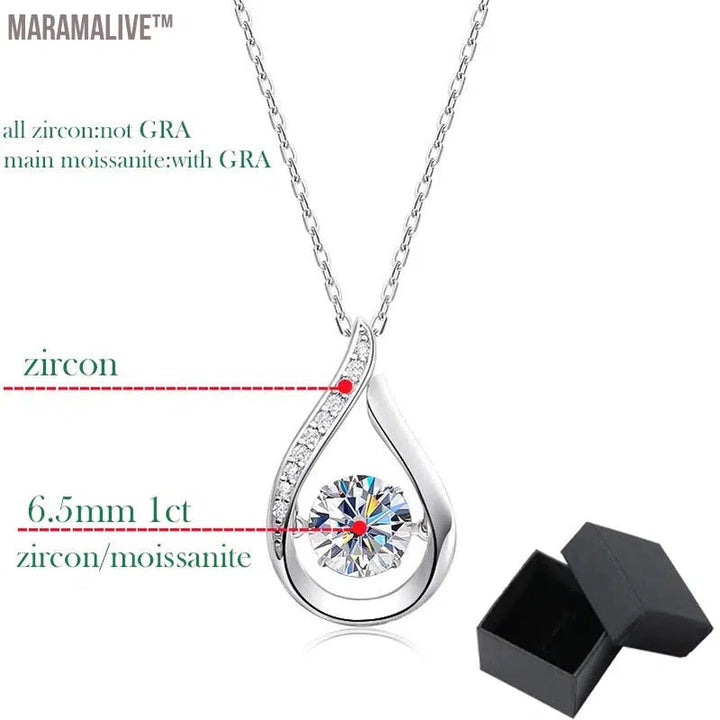 Sparkling Round Cut Moissanite Necklace Pendant - Elegant Jewelry