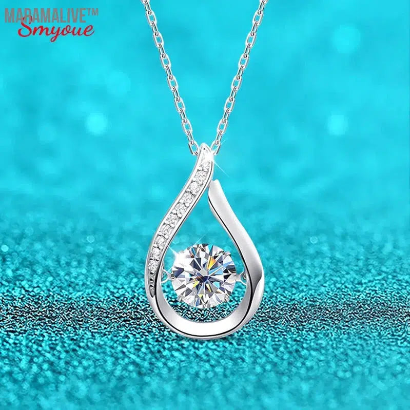 Sparkling Round Cut Moissanite Necklace Pendant - Elegant Jewelry