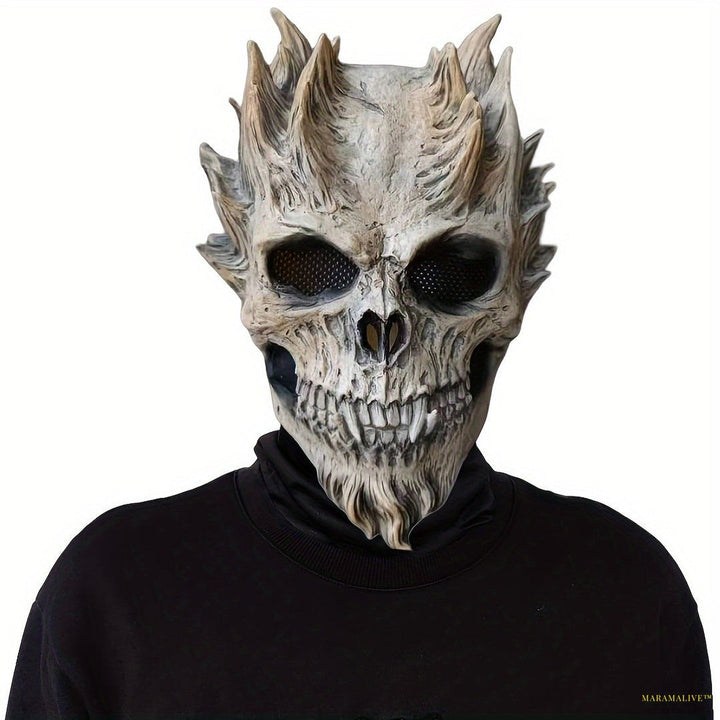 Spiked Teeth Skull Skeleton Mask, Halloween Party Prom Costume