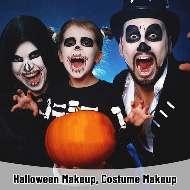 Spooktacular Professional Halloween Makeup Kit - Face & Body Paint, Scar Wax, Fake Scab, Blood & Spatula