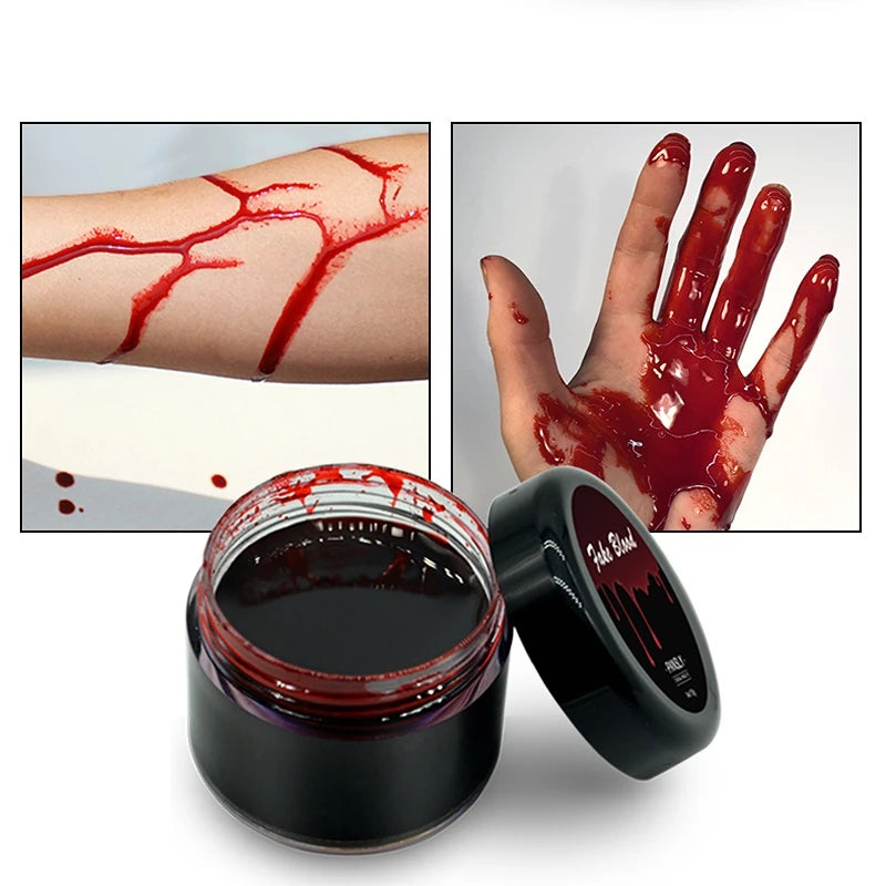 Spooky Halloween Ultra-Realistic Simulation Blood Cos - Vampire Hematopoietic Teeth & Edible Makeup Accessory