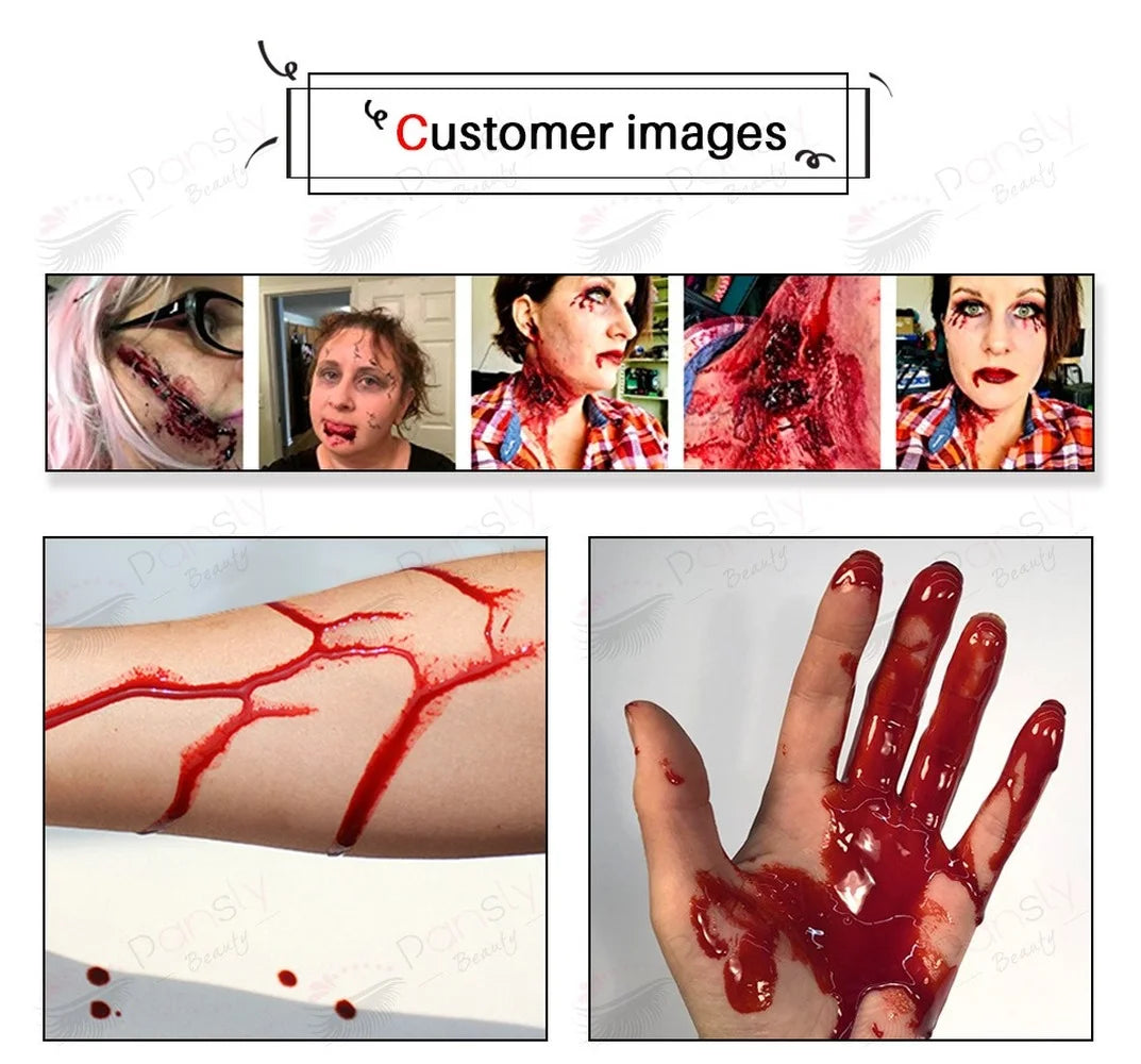 Spooky Halloween Ultra-Realistic Simulation Blood Cos - Vampire Hematopoietic Teeth & Edible Makeup Accessory