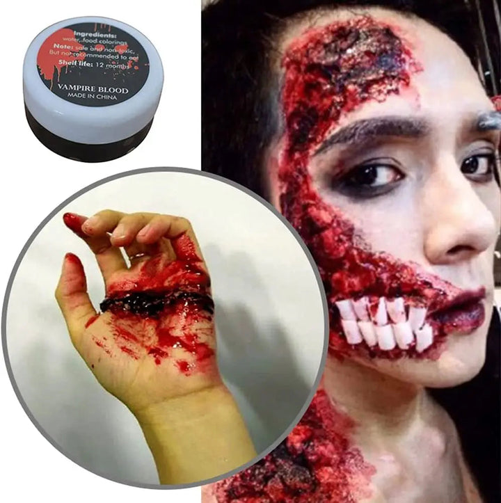 Spooky Halloween Ultra-Realistic Simulation Blood Cos - Vampire Hematopoietic Teeth & Edible Makeup Accessory