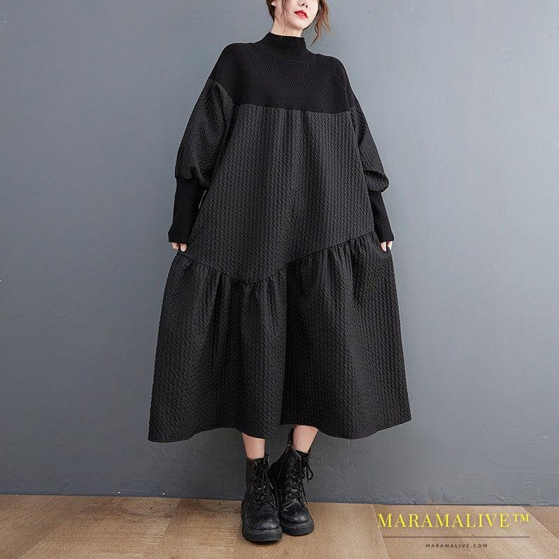 Spring And Autumn Large Size Loose Comfortable Fashion Mid-length Casual Long-sleeved Dress