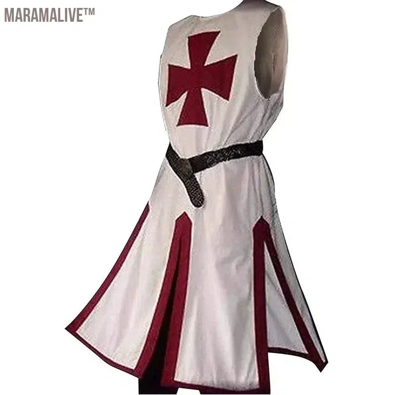 Stage costume Knight Templar Cloth Medieval Knight Pirate Prince Gothic retro hooded cape Cape waist seam stitching man