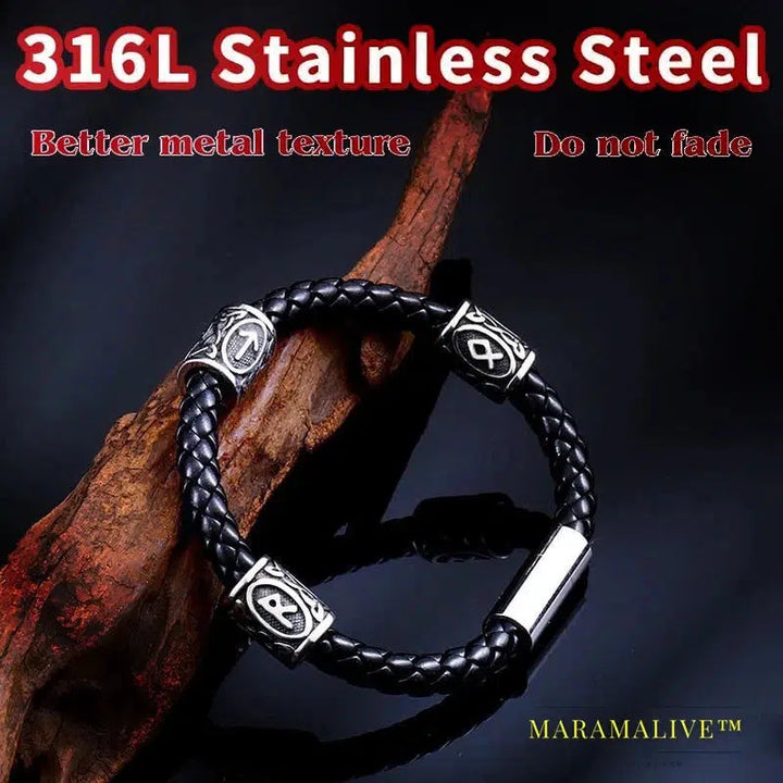 Stainless Steel 24pcs Runes Charms Beads Norse Viking Pagan Aromatherapy Amulet Odin DIY Bracelets Bangles jewelry