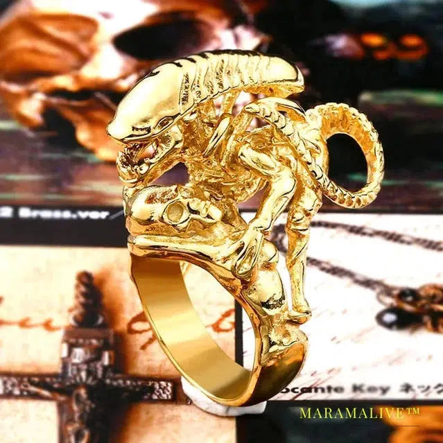 Stainless Steel Alien Predator Finger Rings For Men alien Predator high quality jewelry