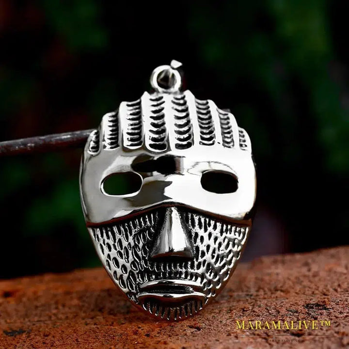 Stainless Steel Biker Jason Voorhees Hockey Halloween pendant necklace with red color Antique Cool Jewelry