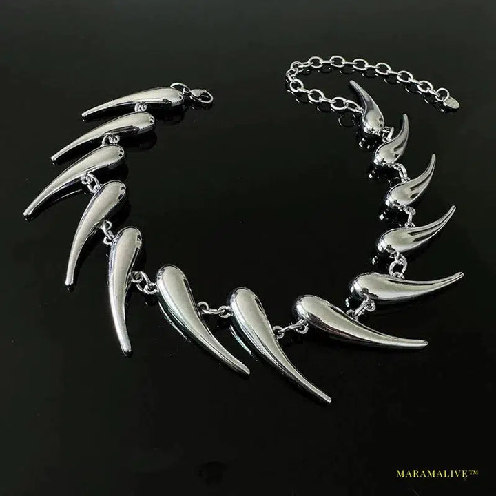 Stainless Steel Chains Rivet Choker Necklace for Men Women Hiphop Punk Neck Chains Short Collar Necklaces Wolf Tooth Jewelry New