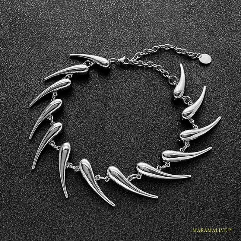 Stainless Steel Chains Rivet Choker Necklace for Men Women Hiphop Punk Neck Chains Short Collar Necklaces Wolf Tooth Jewelry New