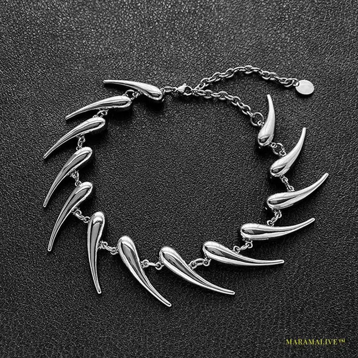 Stainless Steel Chains Rivet Choker Necklace for Men Women Hiphop Punk Neck Chains Short Collar Necklaces Wolf Tooth Jewelry New