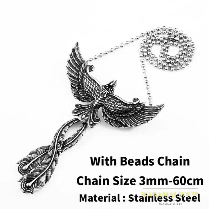 Stainless Steel Charm Phoenix Pendant China Mythological Bir Animal Pendant High-quality Jewelry Gifts