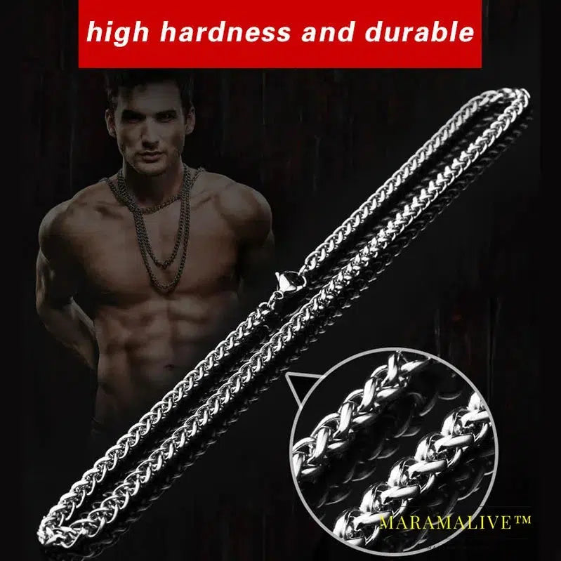 Stainless Steel Necklace Trendy Chain Necklace Boy Men's Necklace Chain Silver Color