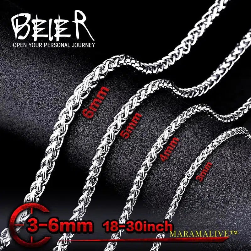 Stainless Steel Necklace Trendy Chain Necklace Boy Men's Necklace Chain Silver Color