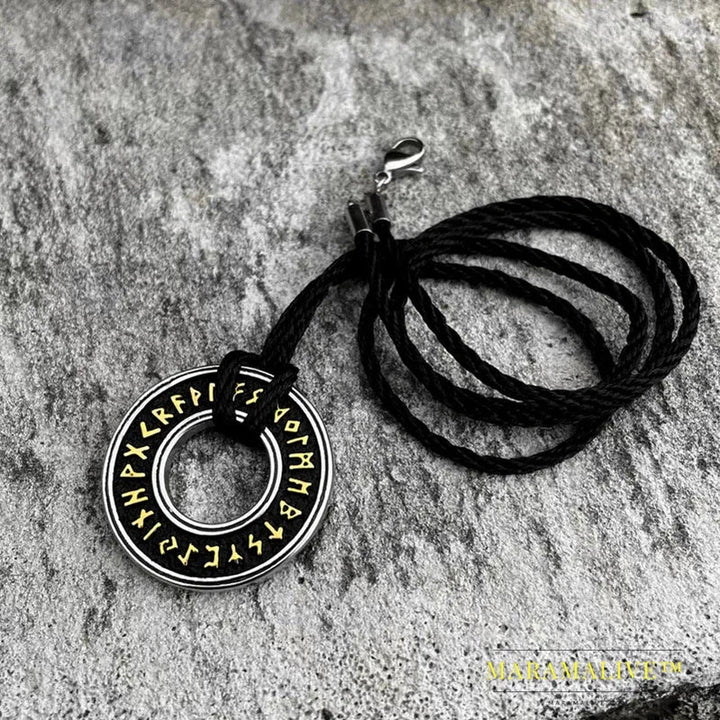 Stainless Steel Nordic Amulet Necklace Round Pendant Viking Rune Pirate Men's Pendant High Quality Jewelry