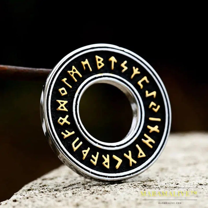 Stainless Steel Nordic Amulet Necklace Round Pendant Viking Rune Pirate Men's Pendant High Quality Jewelry