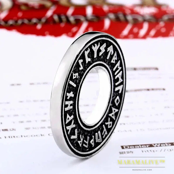 Stainless Steel Nordic Amulet Necklace Round Pendant Viking Rune Pirate Men's Pendant High Quality Jewelry