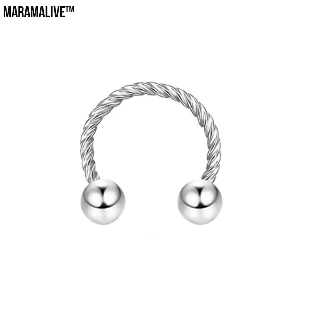 Stainless Steel Nose Ring Twist Horseshoe Rod Nasal Splint Simple Human Body Piercing Accessories