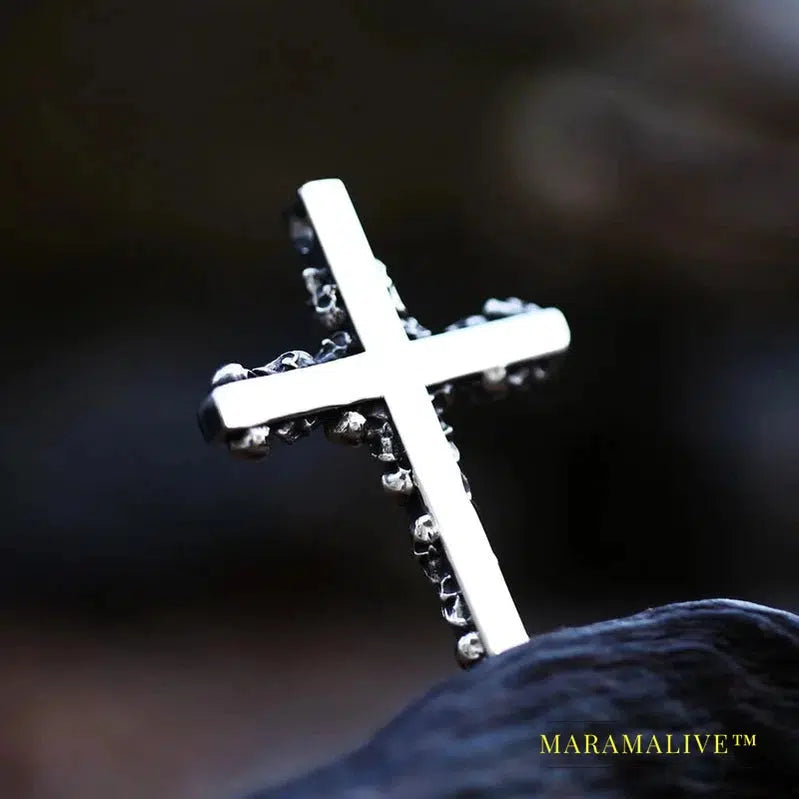 Stainless Steel Pendant Necklace Punk Cross Skull Gather Pendant Fashion Men Jewelry