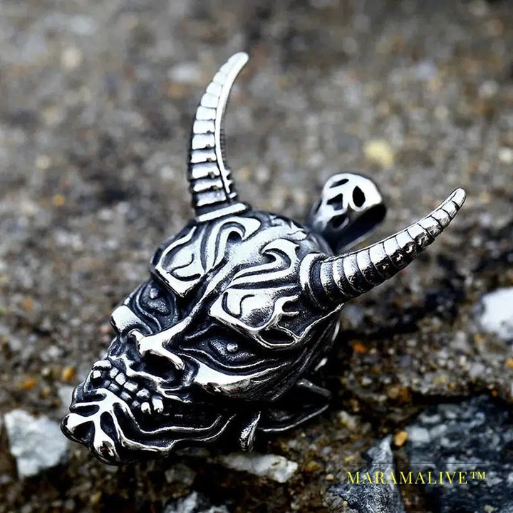 Stainless Steel Prajna Evil Dragon Head Men Pendant Necklace Punk Animal High Quality Jewelry